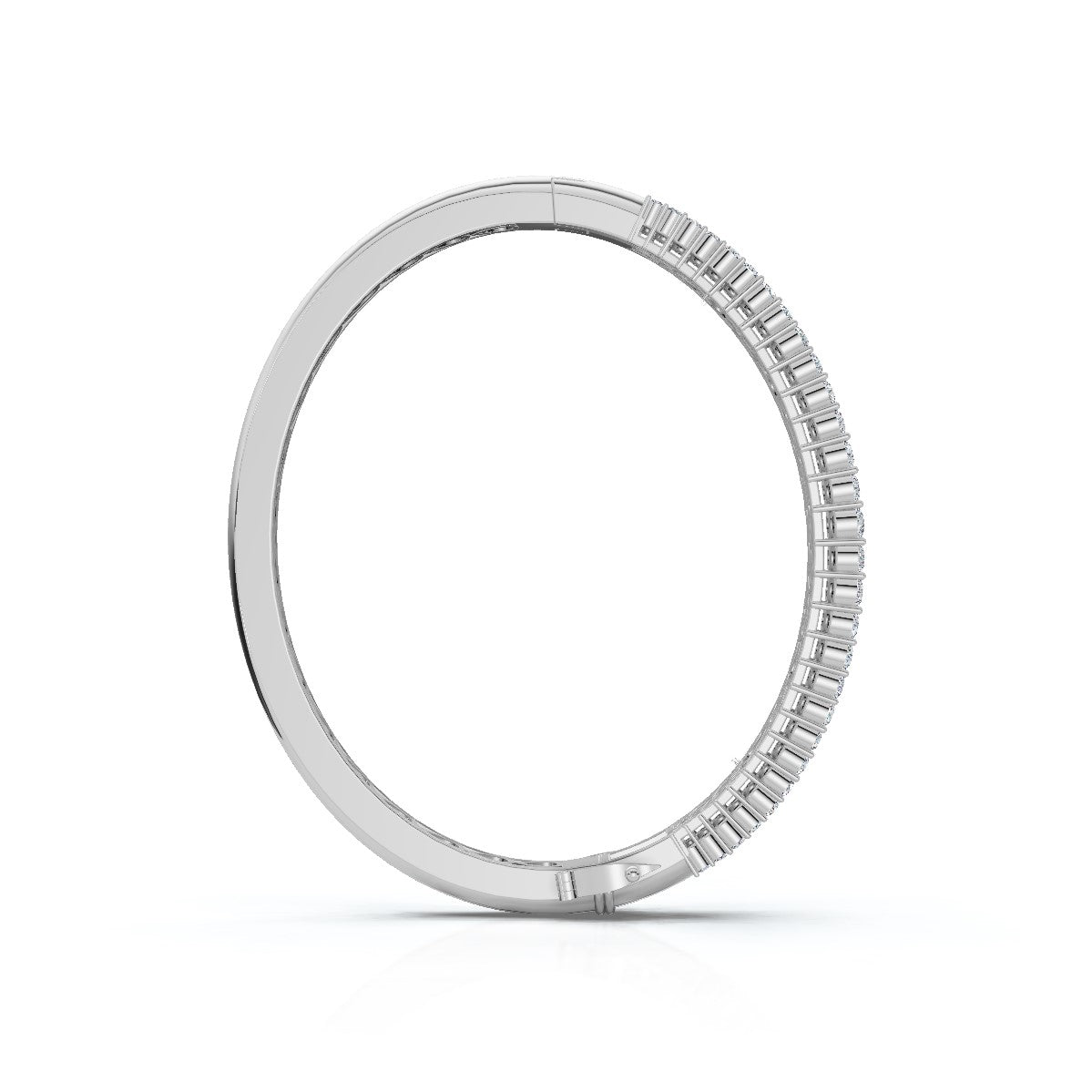The Grand Palace: 7.93 CTW Baguette & Round Diamond Triple-Row Bangle 14K Gold/Platinum