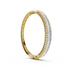 The Grand Palace: 7.93 CTW Baguette & Round Diamond Triple-Row Bangle 14K Gold/Platinum