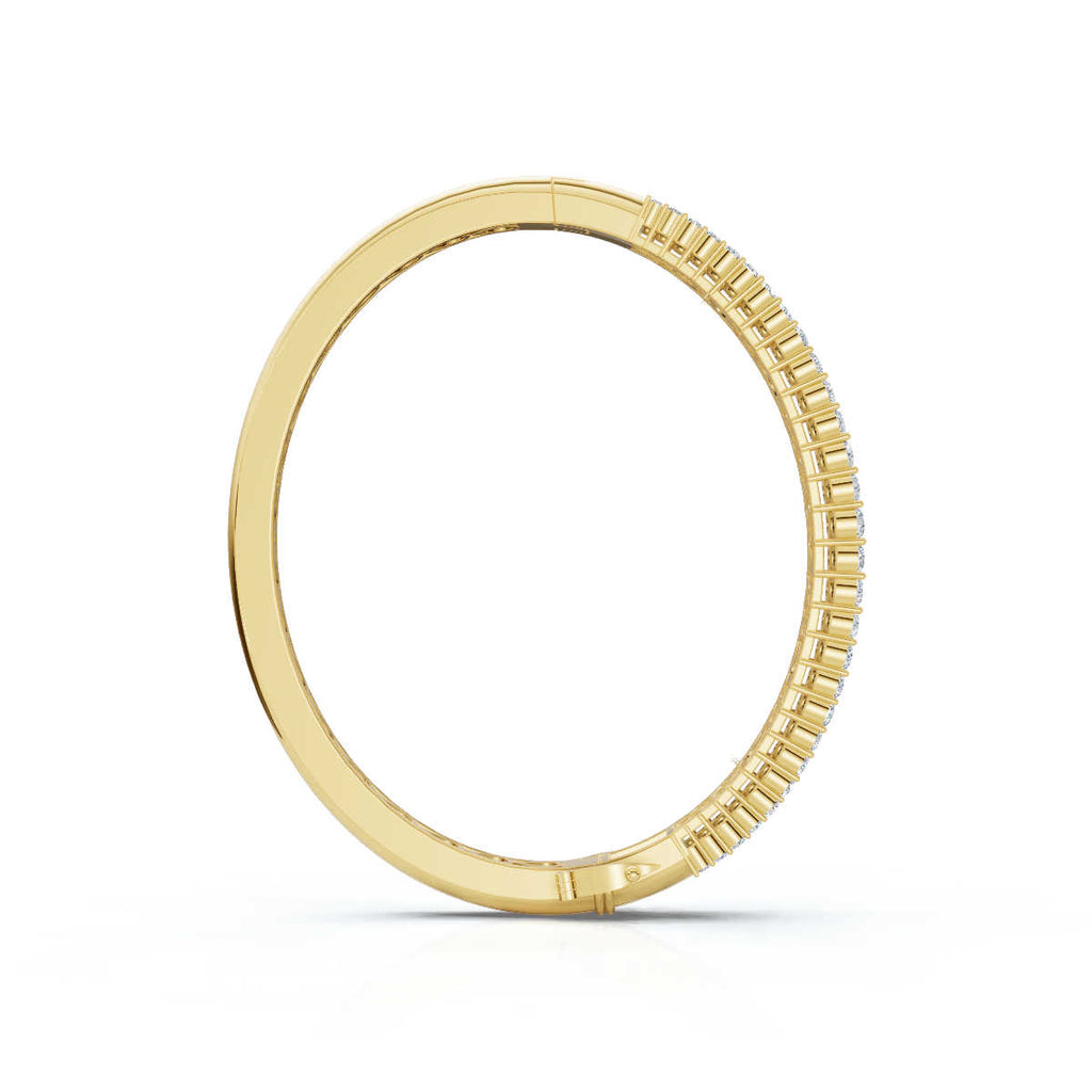 The Grand Palace: 7.93 CTW Baguette & Round Diamond Triple-Row Bangle 14K Gold/Platinum