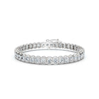 The Horizon Link: 2.03 CTW Half-Bezel Diamond Tennis Bracelet 14K-18K Gold/Platinum