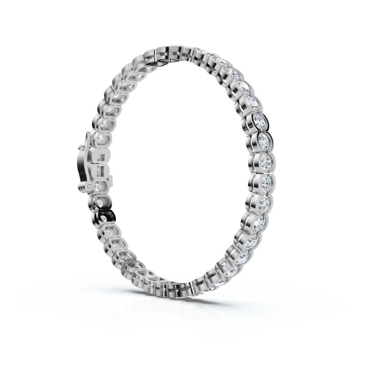 The Horizon Link: 2.03 CTW Half-Bezel Diamond Tennis 14K-18K Gold/Platinum Bracelet