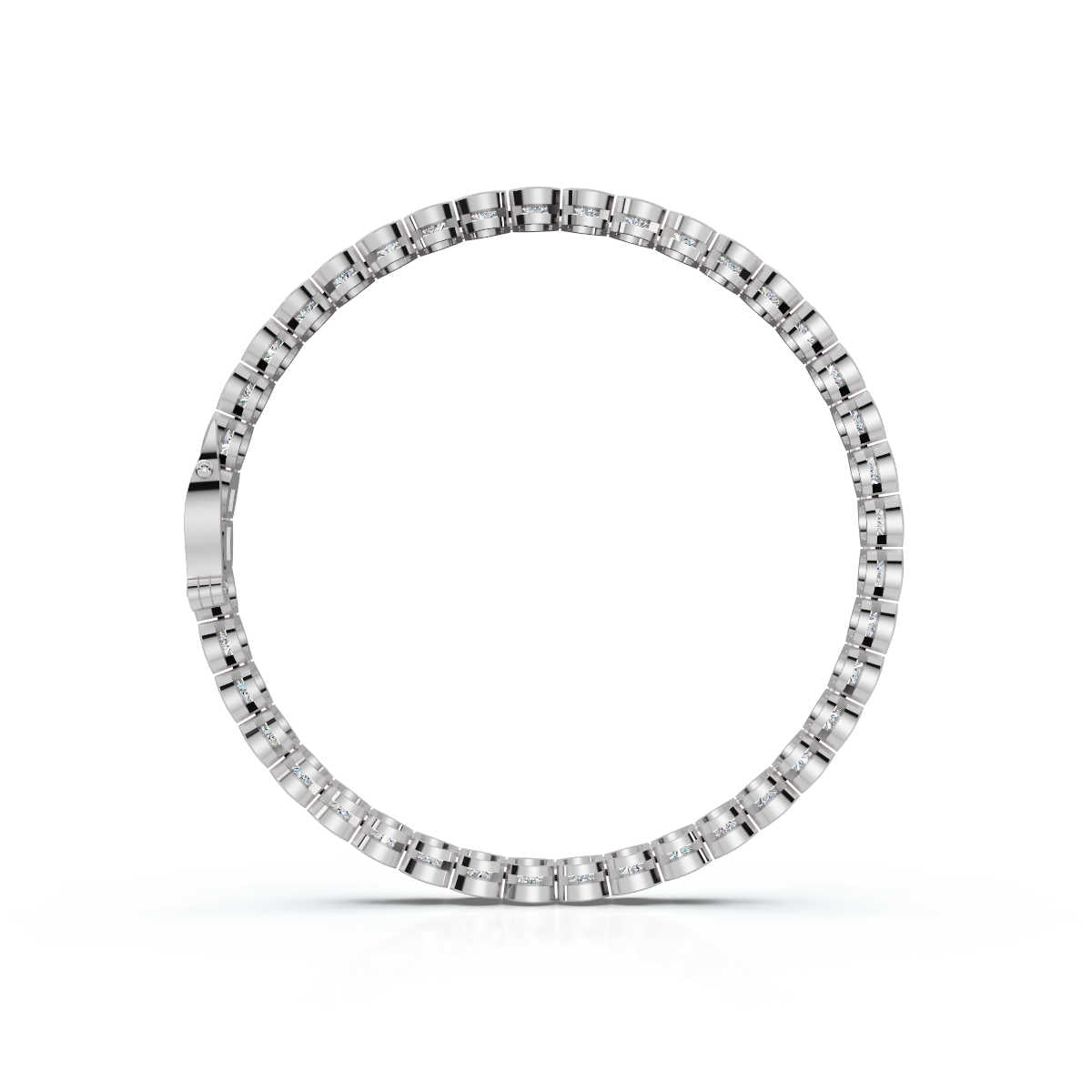 The Horizon Link: 2.03 CTW Half-Bezel Diamond Tennis Bracelet 14K-18K Gold/Platinum
