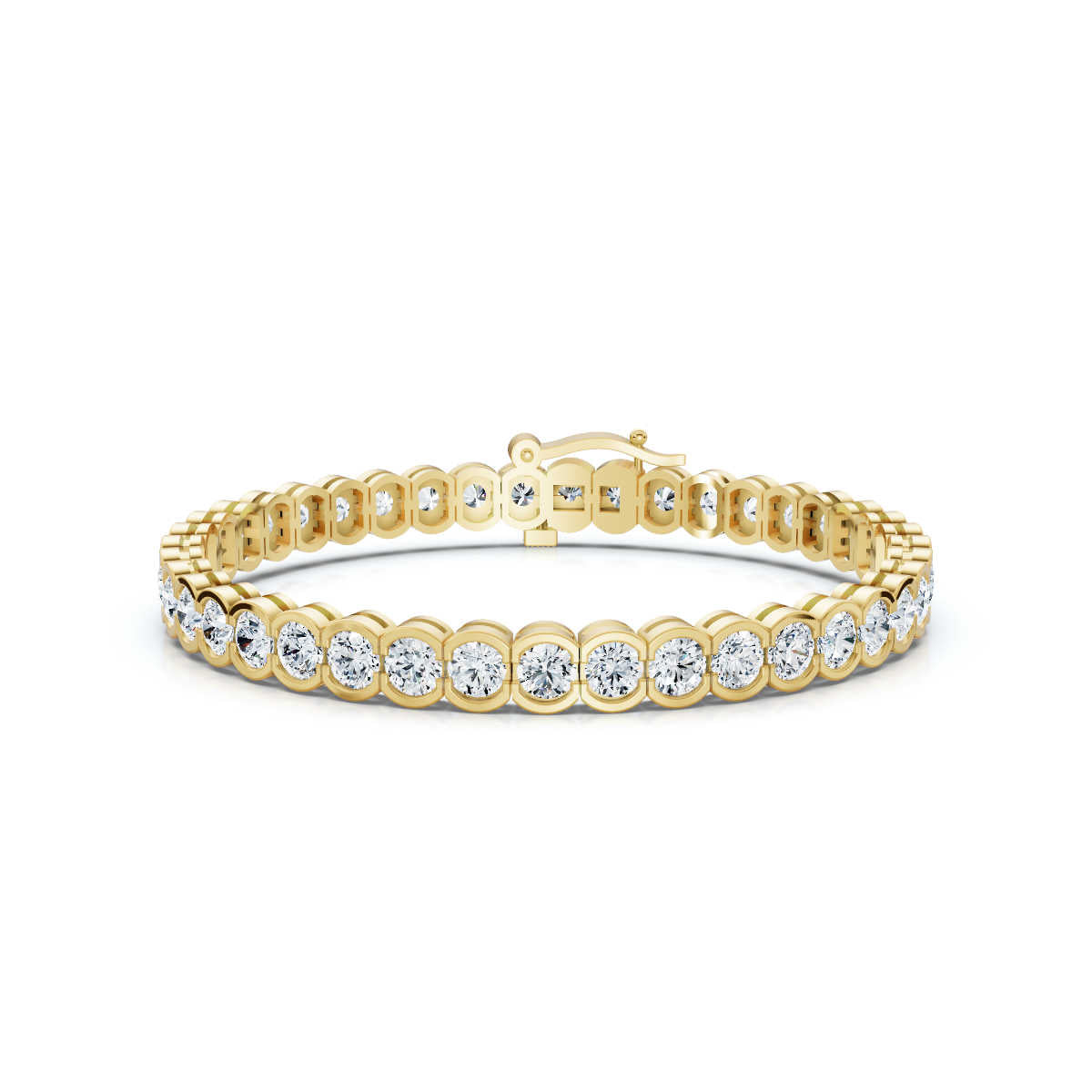 The Horizon Link: 2.03 CTW Half-Bezel Diamond Tennis 14K-18K Gold/Platinum Bracelet