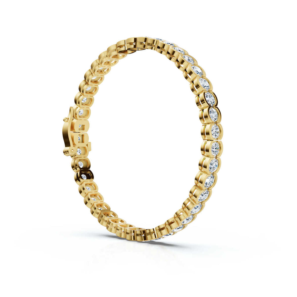 The Horizon Link: 2.03 CTW Half-Bezel Diamond Tennis 14K-18K Gold/Platinum Bracelet