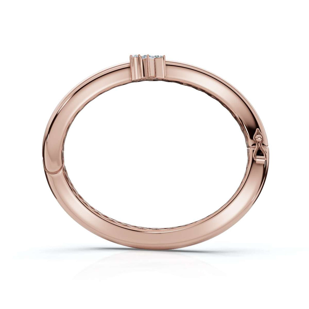 The Continuum Wave: Asymmetric Multi-Shape 0.50 CTW Diamond Ribbon Bangle 14K-18K Gold/Platinum