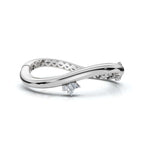 The Continuum Wave: Asymmetric Multi-Shape 0.50 CTW Diamond Ribbon Bangle 14K-18K Gold/Platinum
