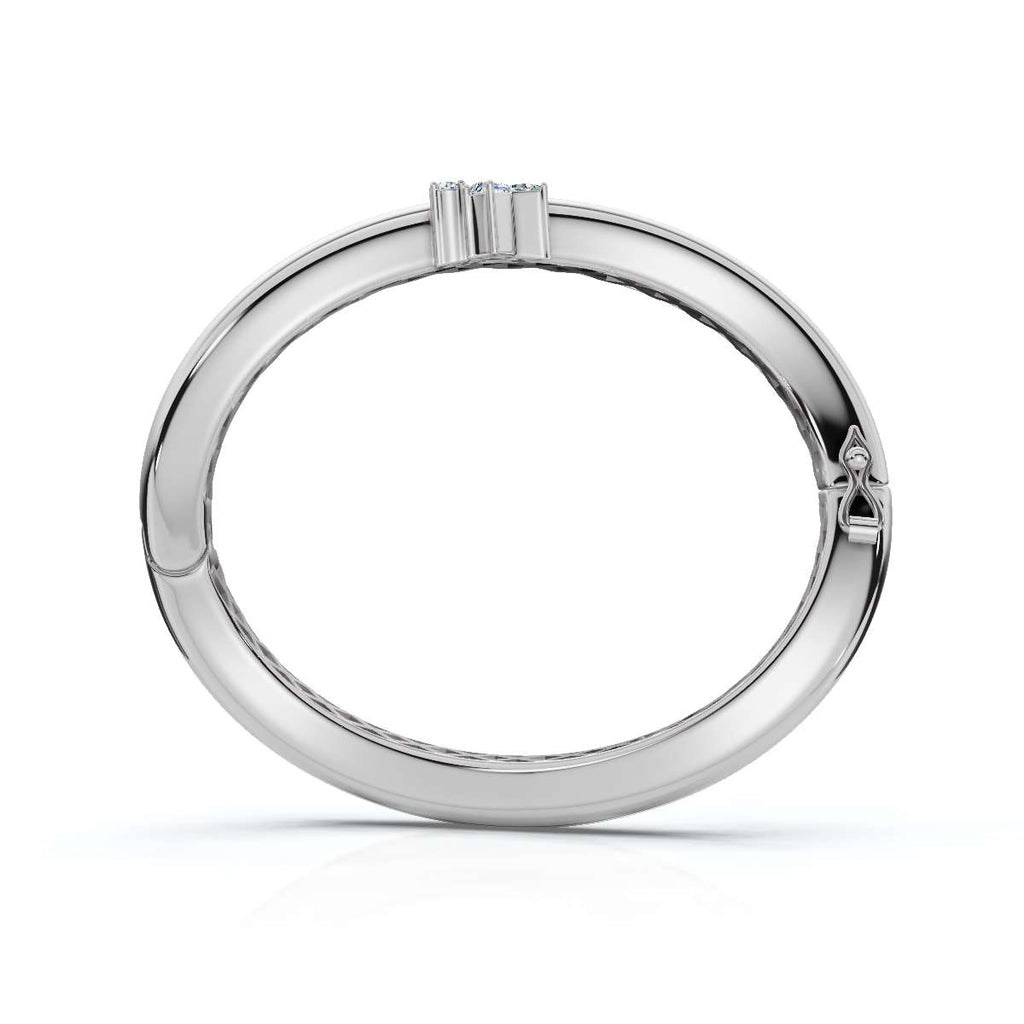 The Continuum Wave: Asymmetric Multi-Shape 0.50 CTW Diamond Ribbon Bangle 14K-18K Gold/Platinum