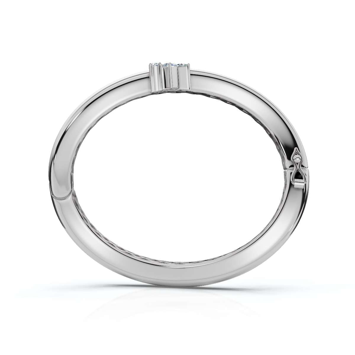 The Continuum Wave: Asymmetric Multi-Shape 0.50 CTW Diamond Ribbon Bangle 14K-18K Gold/Platinum