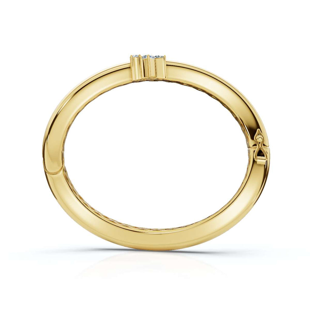 The Continuum Wave: Asymmetric Multi-Shape 0.50 CTW Diamond Ribbon Bangle 14K-18K Gold/Platinum