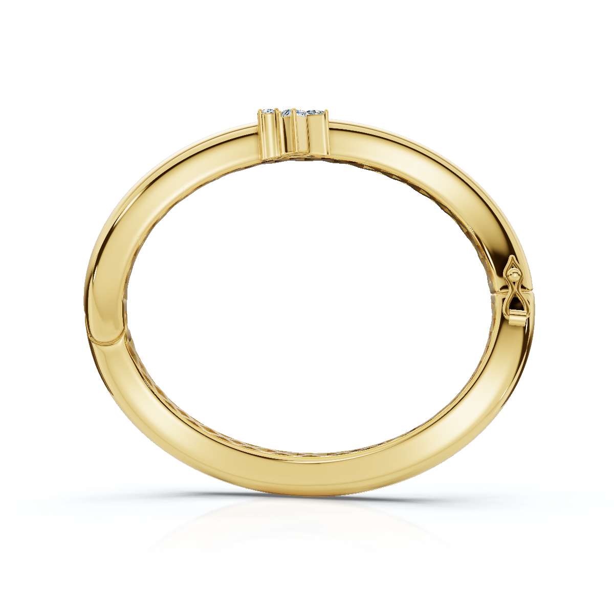 The Continuum Wave: Asymmetric Multi-Shape 0.50 CTW Diamond Ribbon Bangle 14K-18K Gold/Platinum