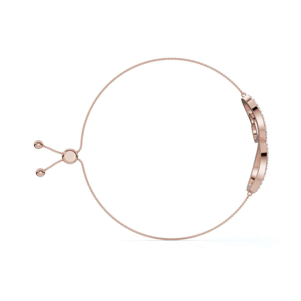 The Amara Bracelet: 0.82 CTW Infinity Heart Lab-Grown Diamond Bolo Bracelet 14K-18K Gold/Platinum