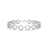 The Orbit Link: 1.53 CTW Open-Circle Diamond Halo Bracelet 14K-18K Gold/Platinum Band