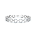 The Orbit Link: 1.53 CTW Open-Circle Diamond Halo Bracelet 14K-18K Gold/Platinum Band