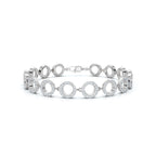 The Orbit Link: 1.53 CTW Open-Circle Diamond Halo Bracelet 14K-18K Gold/Platinum Band