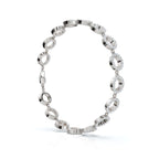 The Orbit Link: 1.53 CTW Open-Circle Diamond Halo Bracelet 14K-18K Gold/Platinum Band