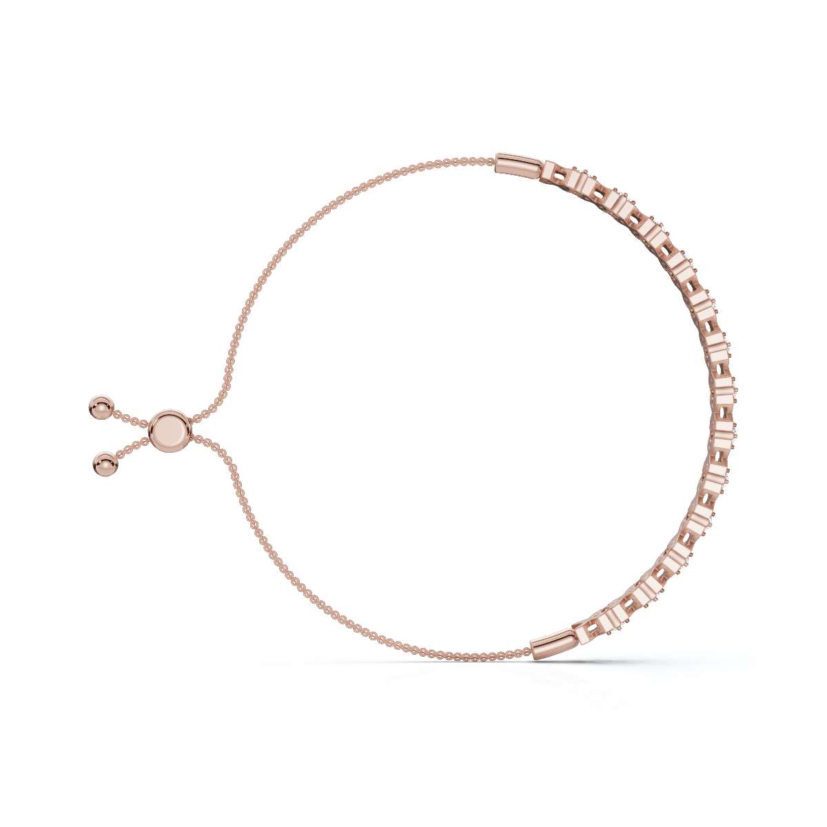 The Amore XO: 0.39 CTW Round Lab-Grown Diamond Alternating Hugs & Kisses Bolo Bracelet