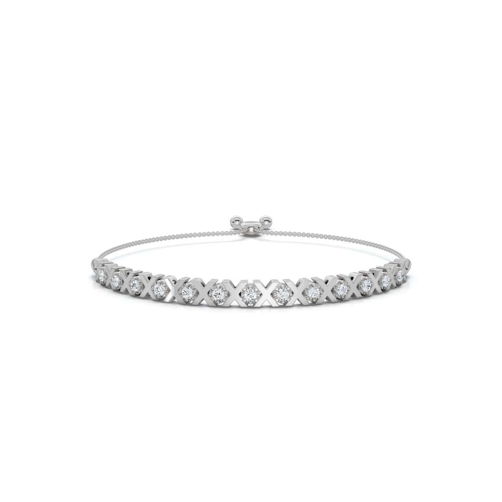 The Amore XO: 0.39 CTW Round Lab-Grown Diamond Alternating Hugs & Kisses Bolo Bracelet