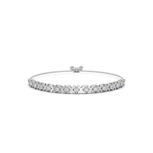 The Amore XO: 0.39 CTW Round Lab-Grown Diamond Alternating Hugs & Kisses Bolo Bracelet