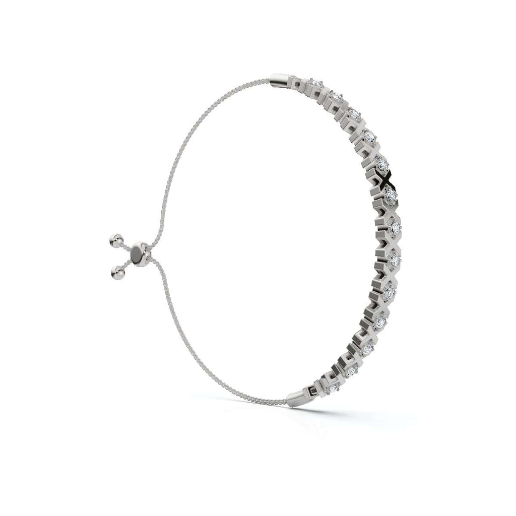 The Amore XO: 0.39 CTW Round Lab-Grown Diamond Alternating Hugs & Kisses Bolo Bracelet