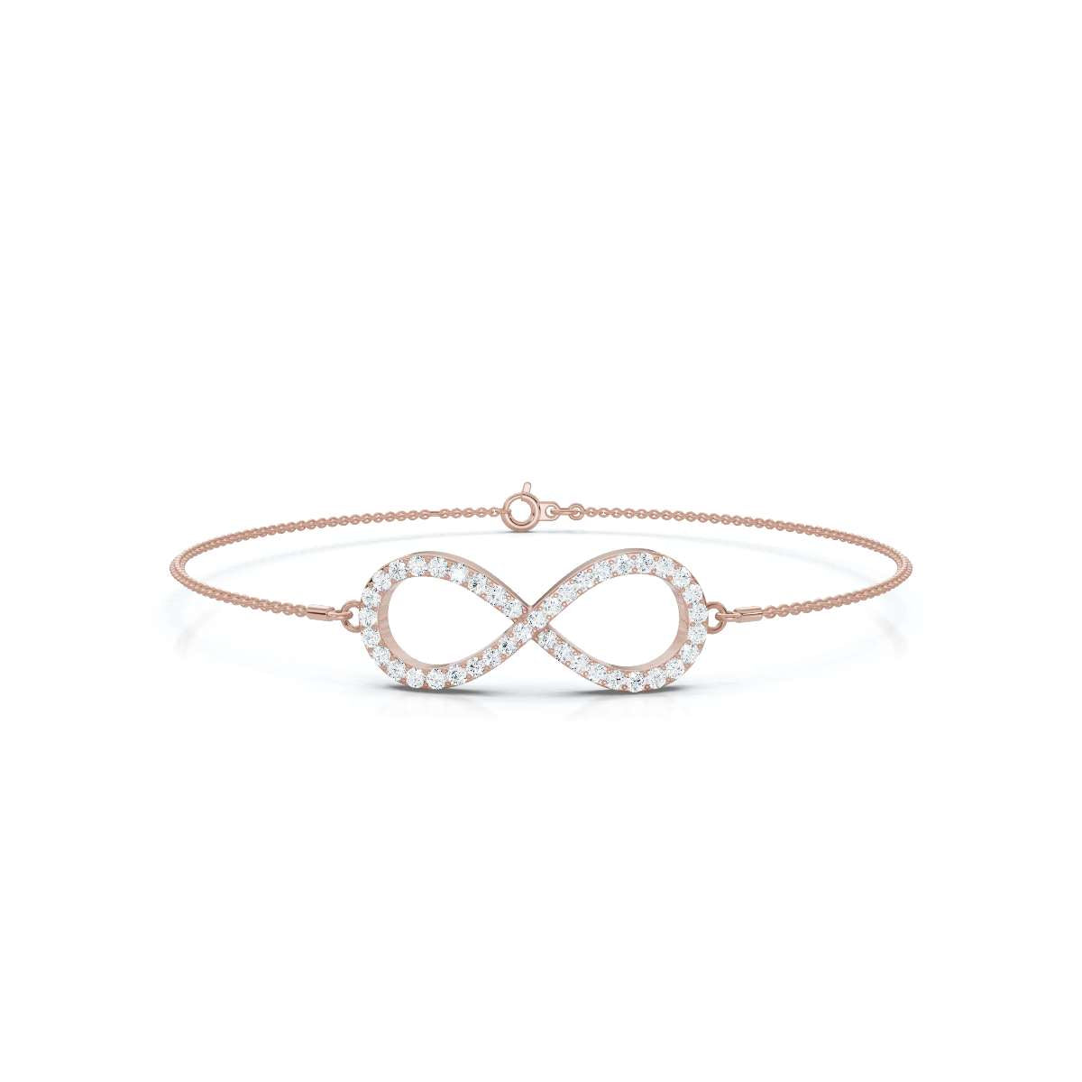The Evermore Infinity: 0.38 CTW Round Lab-Grown Diamond Symbolic Motif Chain Bracelet 14K-18K Gold/Platinum