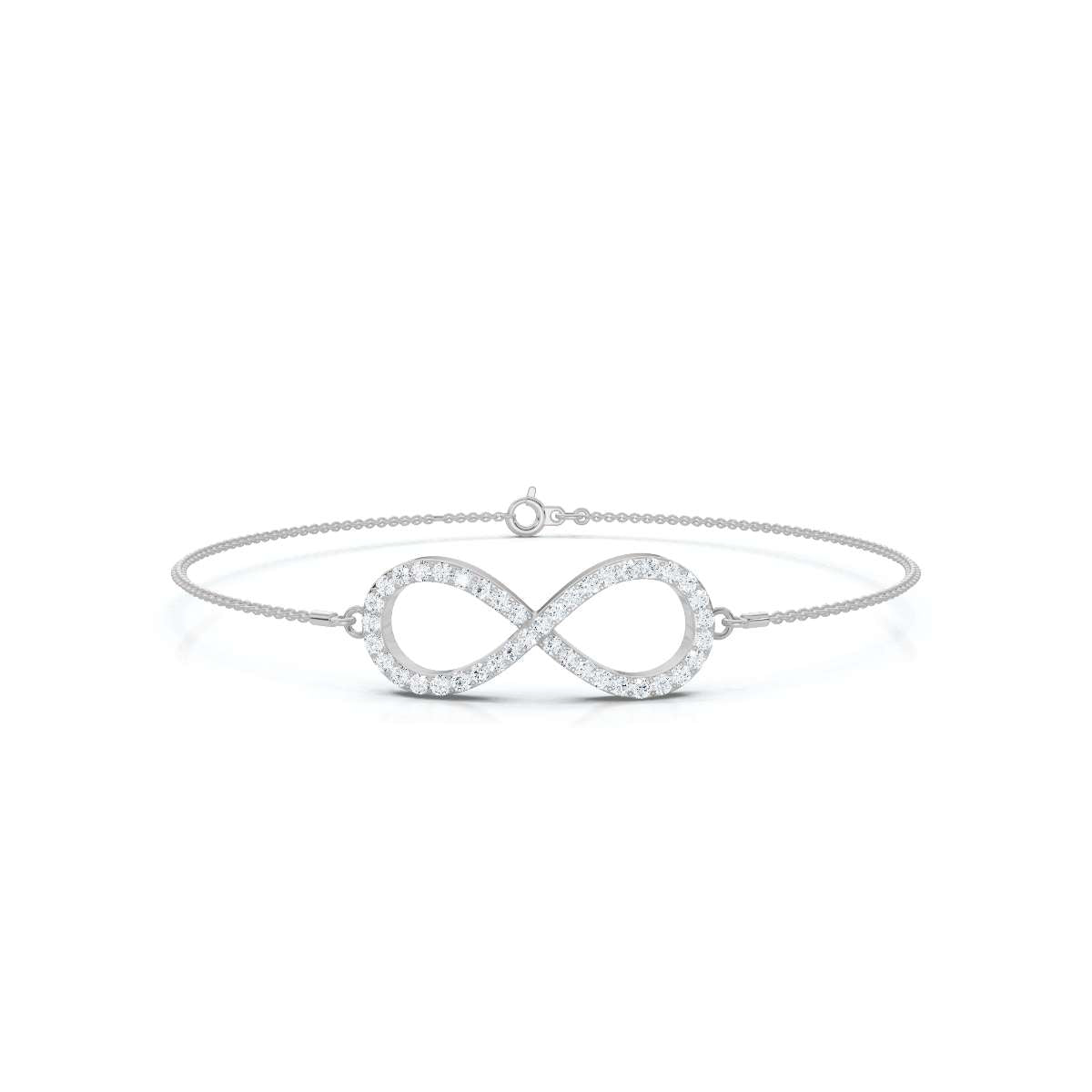 The Evermore Infinity: 0.38 CTW Round Lab-Grown Diamond Symbolic Motif Chain Bracelet 14K-18K Gold/Platinum
