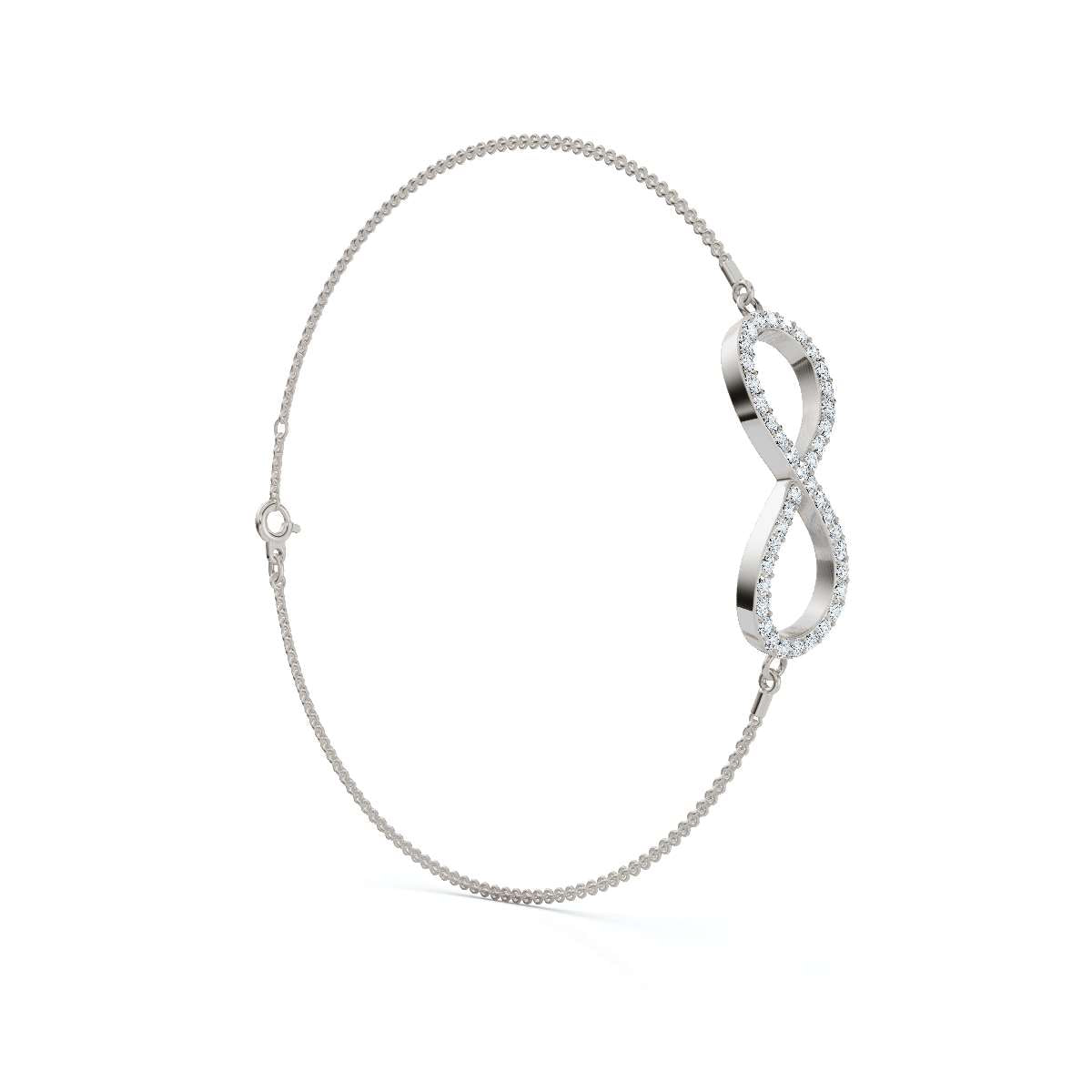 The Evermore Infinity: 0.38 CTW Round Lab-Grown Diamond Symbolic Motif Chain Bracelet 14K-18K Gold/Platinum