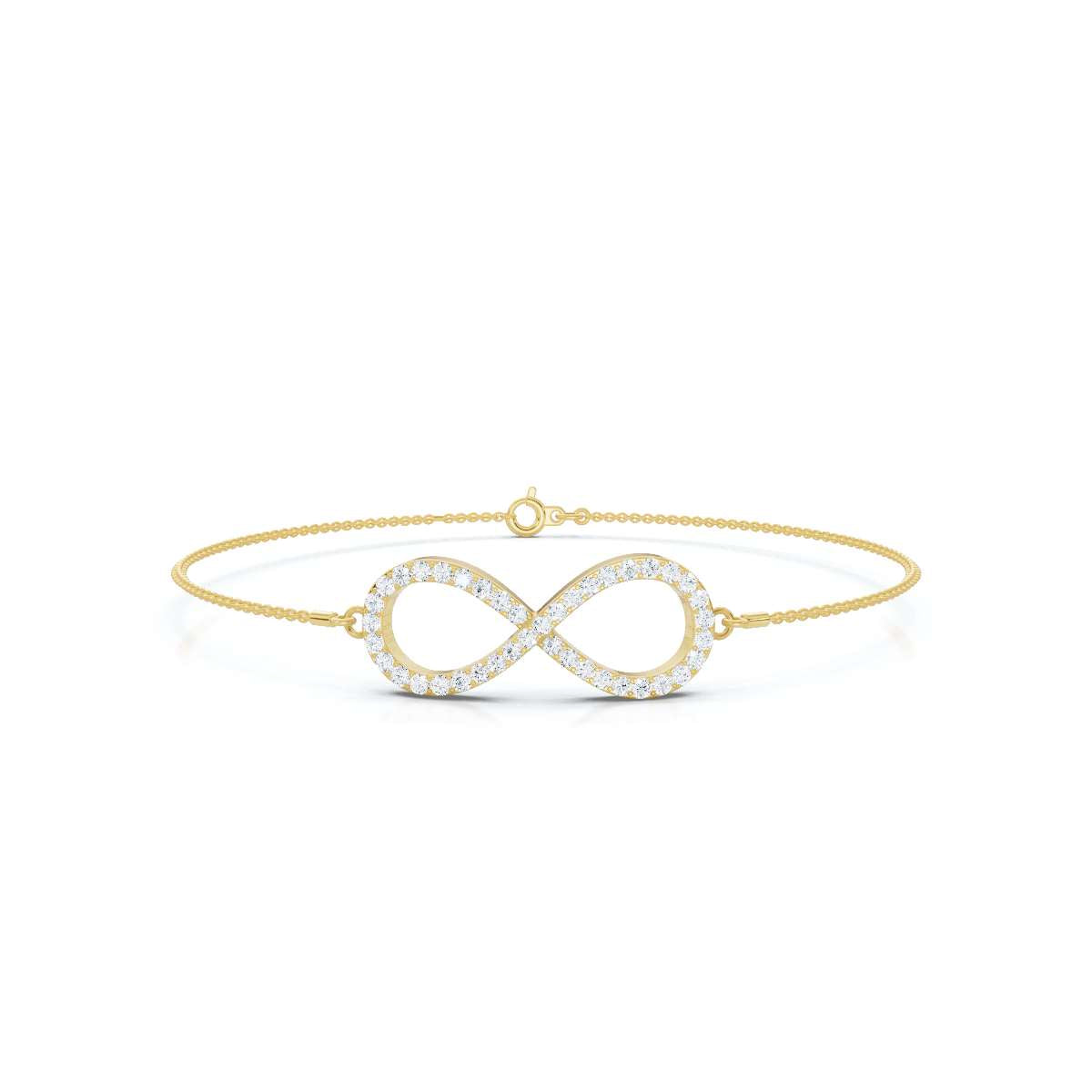 The Evermore Infinity: 0.38 CTW Round Lab-Grown Diamond Symbolic Motif Chain Bracelet 14K-18K Gold/Platinum