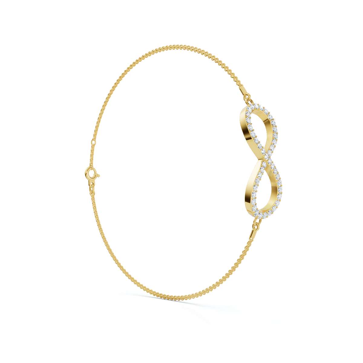 The Evermore Infinity: 0.38 CTW Round Lab-Grown Diamond Symbolic Motif Chain Bracelet 14K-18K Gold/Platinum