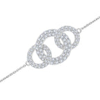 The Aurelia Bracelet: 0.71 CTW Interlocking Triple Link Diamond Bracelet 18K Gold/Platinum