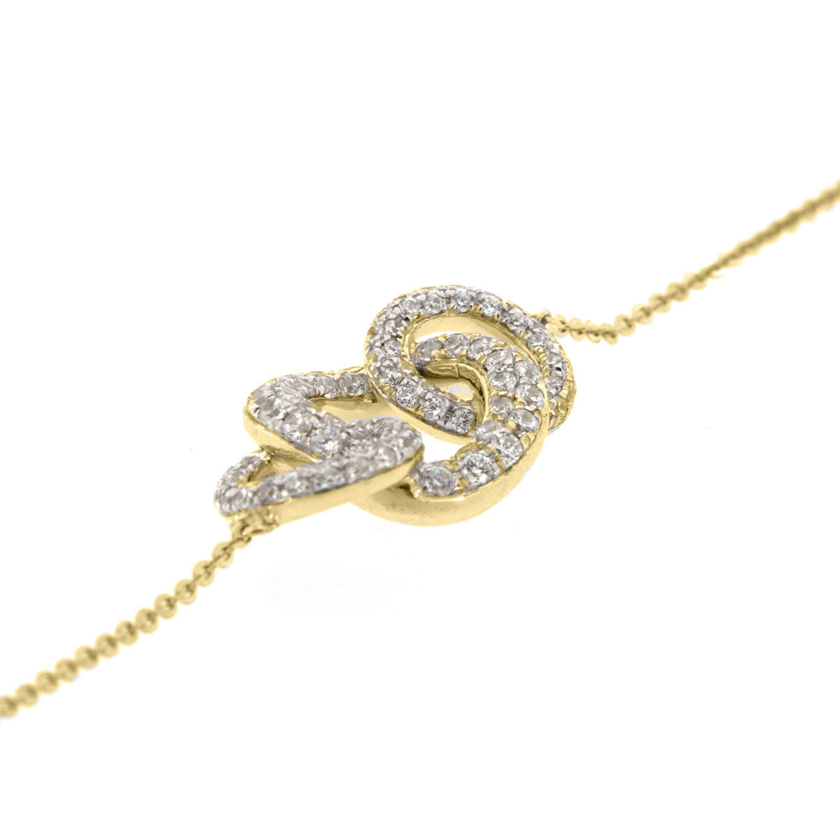 The Aurelia Bracelet: 0.71 CTW Interlocking Triple Link Diamond Bracelet 18K Gold/Platinum