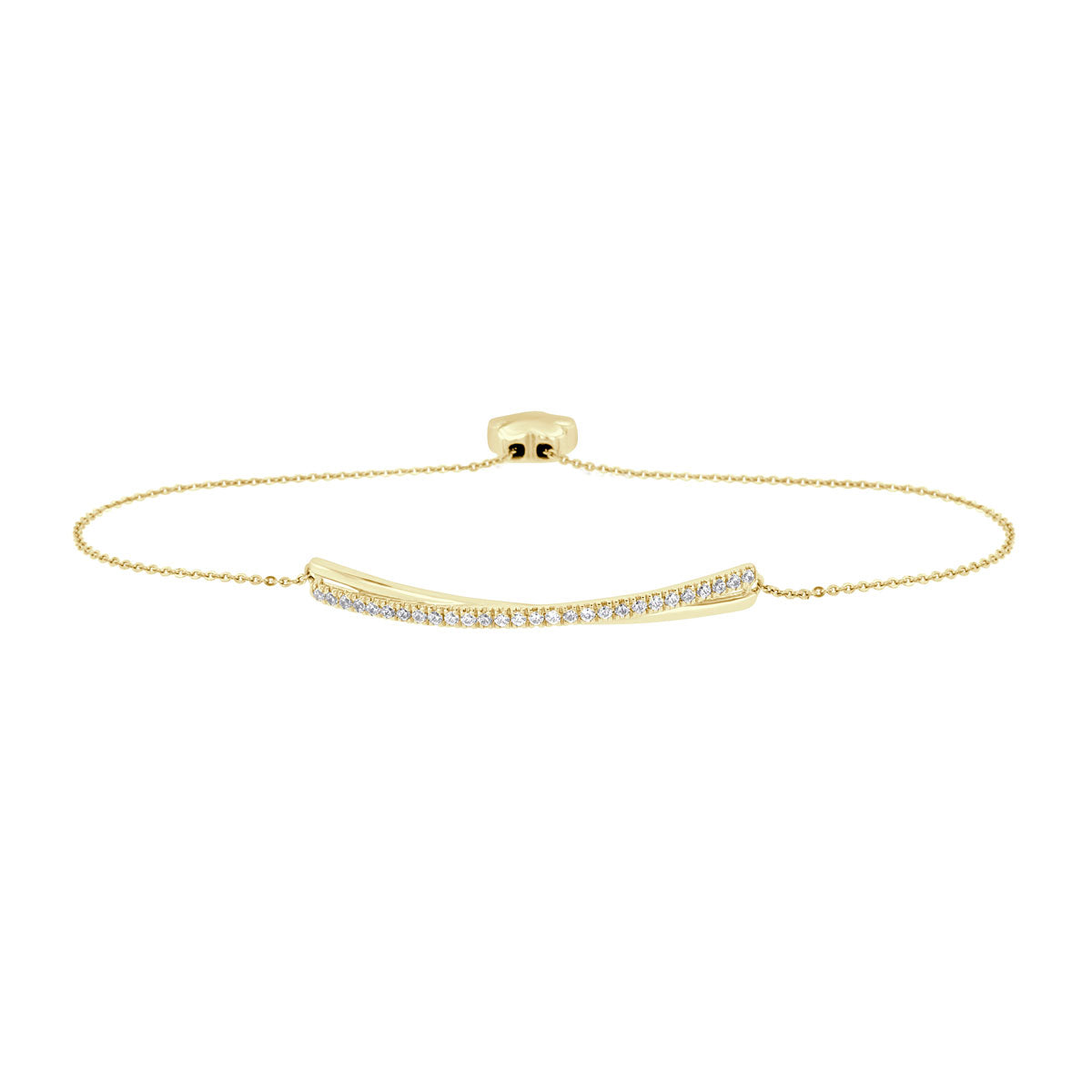The Lyra Bracelet: 0.35 CTW Twisted Ribbon Pavé Lab-Grown Diamond Bolo Bracelet 18K Gold