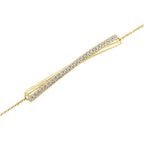 The Lyra Bracelet: 0.35 CTW Twisted Ribbon Pavé Lab-Grown Diamond Bolo Bracelet 18K Gold