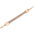 The Linear Fire: 0.48 CTW Double-Row Lab-Grown Diamond Curved Bar Bolo Bracelet 18K Gold