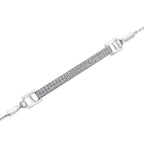 The Linear Fire: 0.48 CTW Double-Row Lab-Grown Diamond Curved Bar Bolo Bracelet 18K Gold