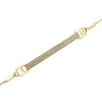 The Linear Fire: 0.48 CTW Double-Row Lab-Grown Diamond Curved Bar Bolo Bracelet 18K Gold