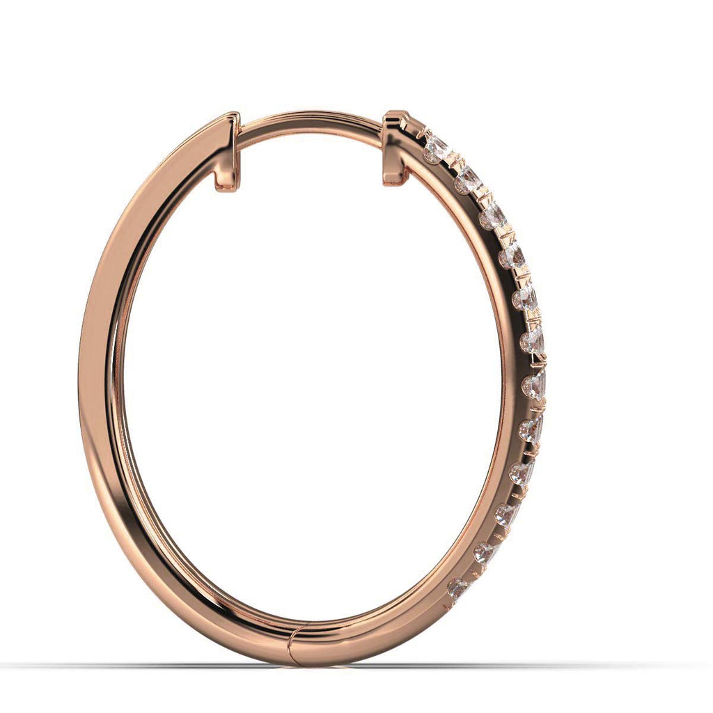 The Empress Triple-Row: 1.22 CTW Lab-Grown Diamond Pavé Huggie Hoops 14K-18K Gold/Platinum