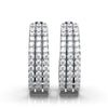 The Empress Triple-Row: 1.22 CTW Lab-Grown Diamond Pavé Huggie Hoops 14K-18K Gold/Platinum