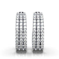 The Empress Triple-Row: 1.22 CTW Lab-Grown Diamond Pavé Huggie Hoops 14K-18K Gold/Platinum
