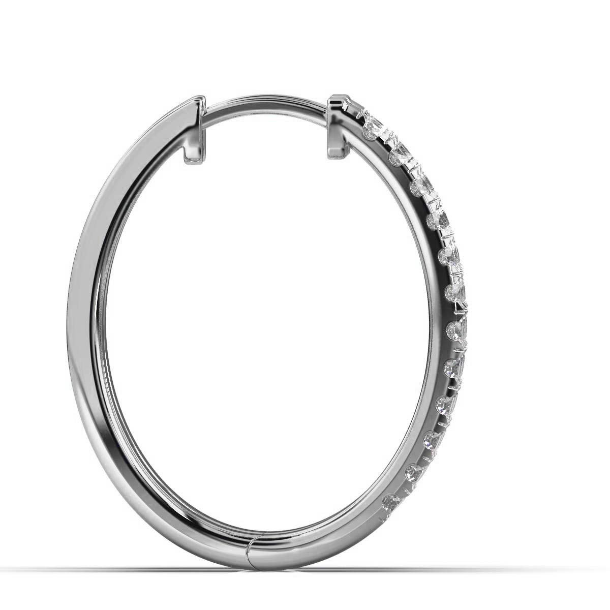 The Empress Triple-Row: 1.22 CTW Lab-Grown Diamond Pavé Huggie Hoops 14K-18K Gold/Platinum