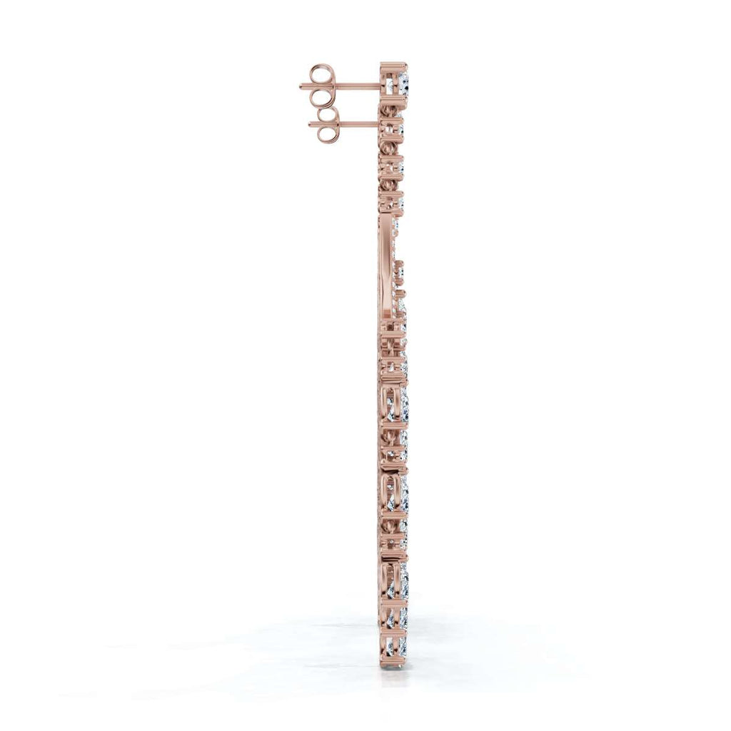The Raindance Chandelier: 10.63 CTW Pear-Cut Waterfall Fringe Drop Earrings 14K-18K Gold/Platinum