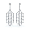 The Raindance Chandelier: 10.63 CTW Pear-Cut Waterfall Fringe Drop Earrings 14K-18K Gold/Platinum