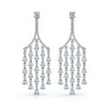 The Raindance Chandelier: 10.63 CTW Pear-Cut Waterfall Fringe Drop Earrings 14K-18K Gold/Platinum