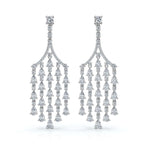The Raindance Chandelier: 10.63 CTW Pear-Cut Waterfall Fringe Drop Earrings 14K-18K Gold/Platinum