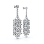 The Raindance Chandelier: 10.63 CTW Pear-Cut Waterfall Fringe Drop Earrings 14K-18K Gold/Platinum