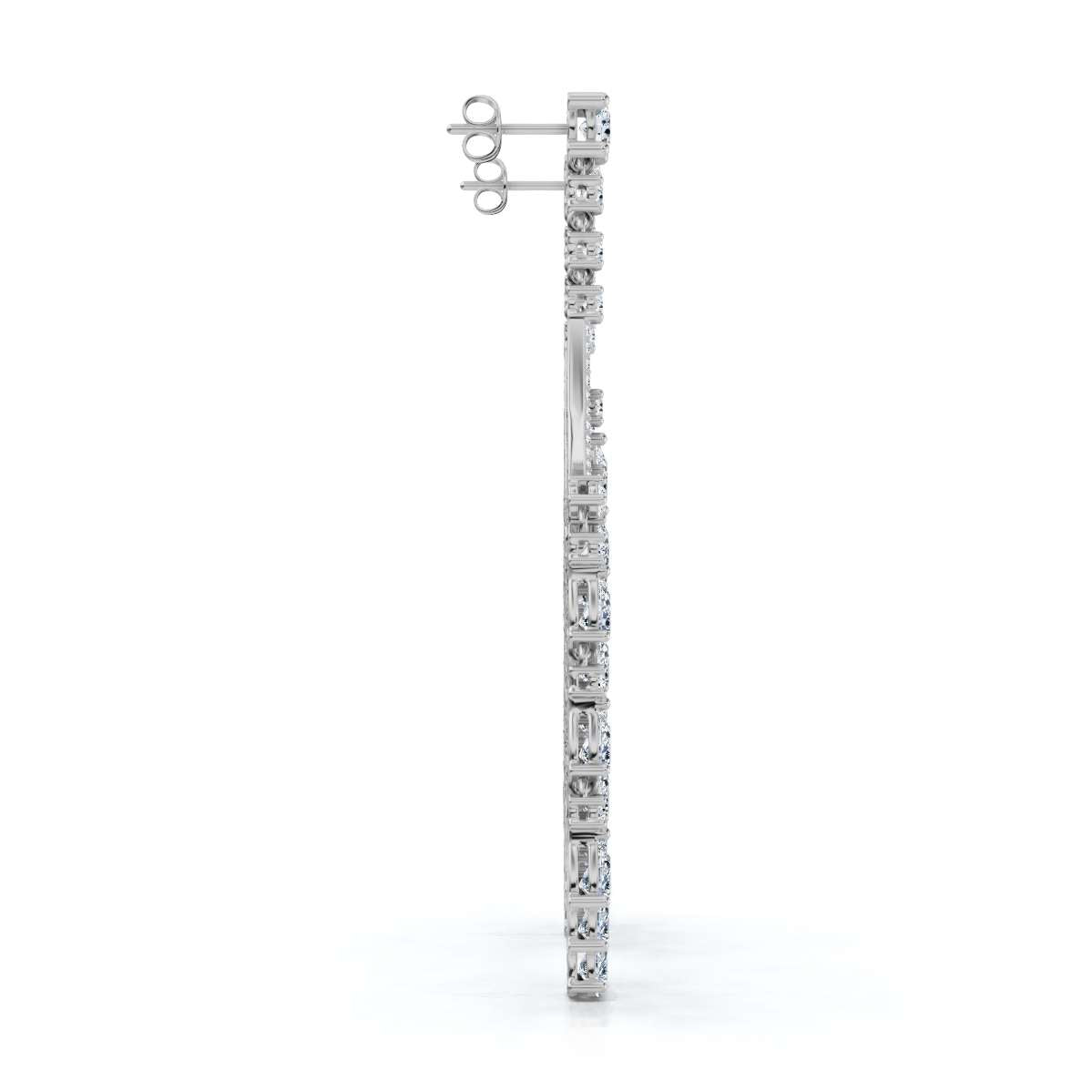 The Raindance Chandelier: 10.63 CTW Pear-Cut Waterfall Fringe Drop Earrings 14K-18K Gold/Platinum