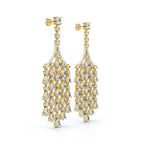 The Raindance Chandelier: 10.63 CTW Pear-Cut Waterfall Fringe Drop Earrings 14K-18K Gold/Platinum