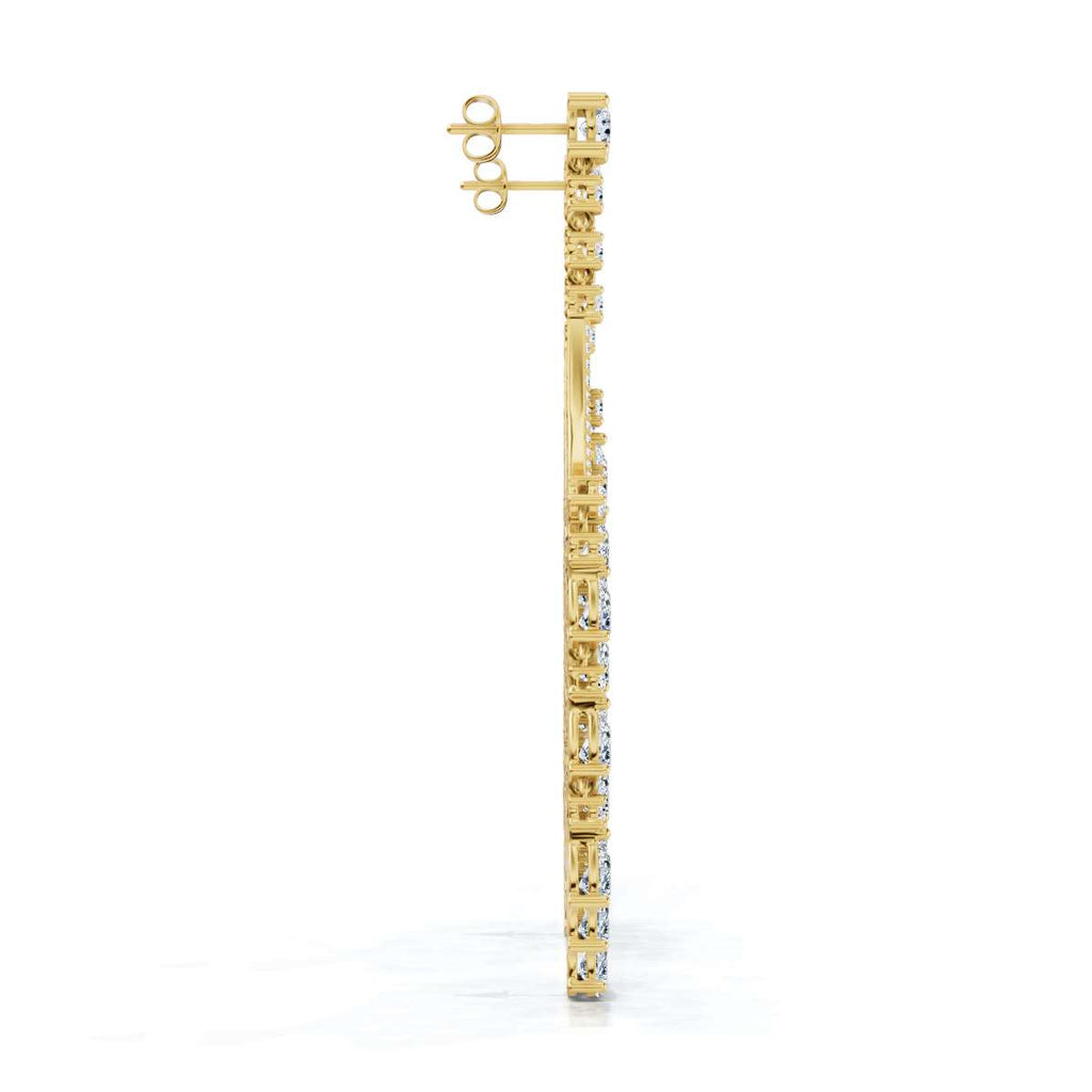 The Raindance Chandelier: 10.63 CTW Pear-Cut Waterfall Fringe Drop Earrings 14K-18K Gold/Platinum