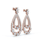 The Sovereign Pear: 8.36 CTW Double-Teardrop Chandelier Lab-Grown Diamond Earrings 14K-18K Diamond/Platinum
