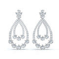 The Sovereign Pear: 8.36 CTW Double-Teardrop Chandelier Lab-Grown Diamond Earrings 14K-18K Diamond/Platinum