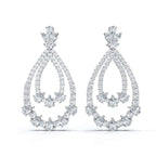 The Sovereign Pear: 8.36 CTW Double-Teardrop Chandelier Lab-Grown Diamond Earrings 14K-18K Diamond/Platinum